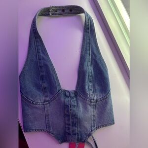 Edikted lace up denim corset!!